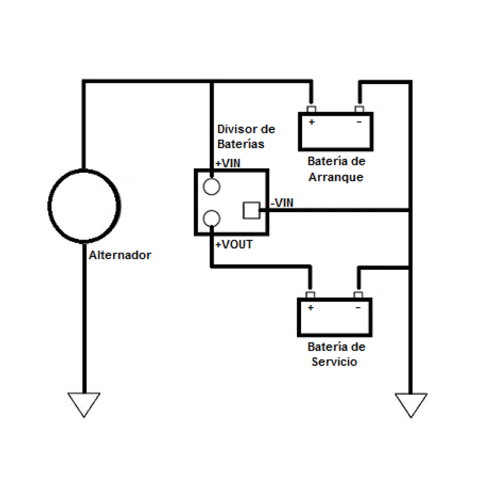 Relé Divisor Para Bancos de Baterías 100A 12V/24 - Modelo: BATRELE