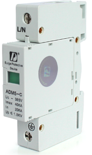 Protector de Descargas Atmosféricas AC 385VAC 1P 40KA - Modelo: ADM5-1P