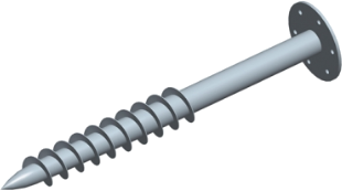 Tornillo Fijación a Tierra, 1600mm x 76mm (c/placa de sujeción) - Modelo: GS-1600/3