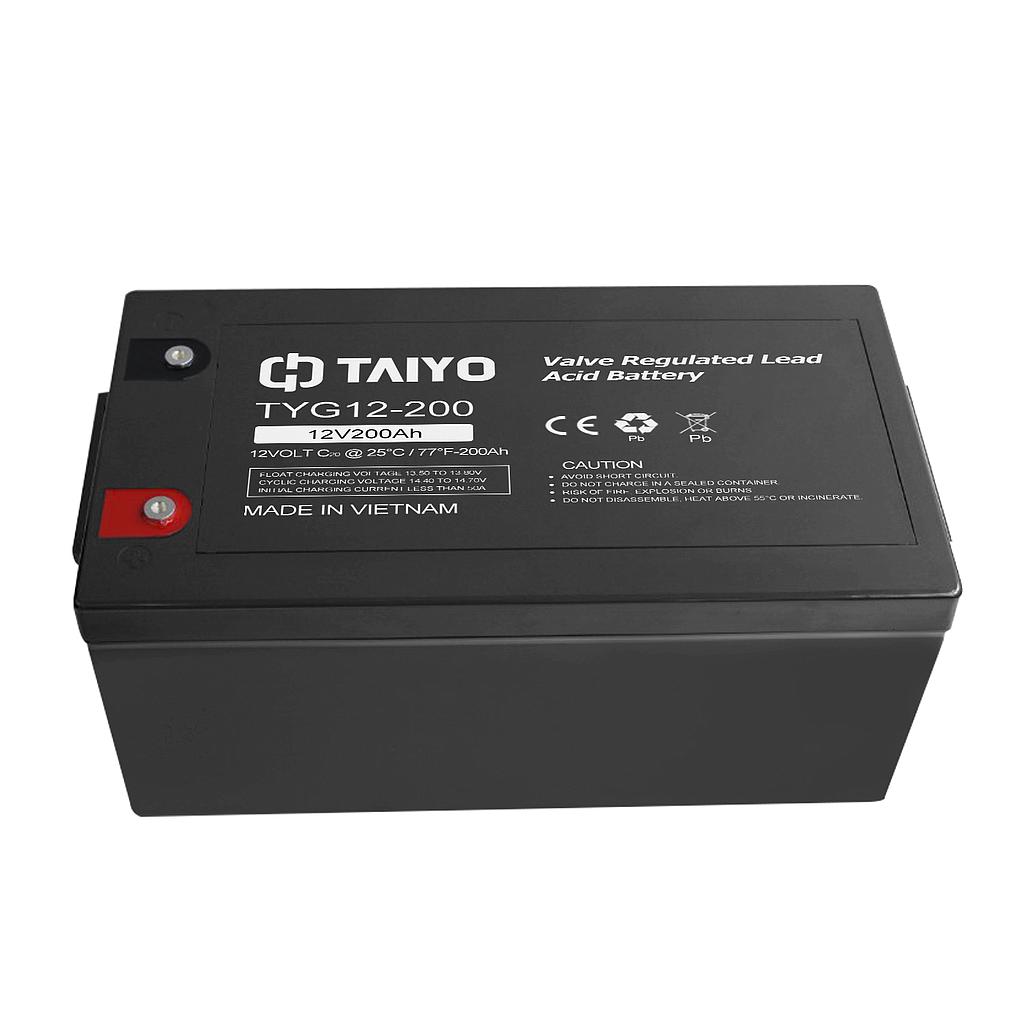 Batería Taiyo Ciclo Profundo GEL 12V 200Ah - Modelo: TYG12-200