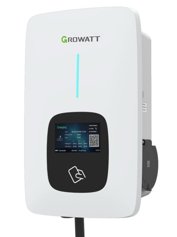 Cargador Trifásico Growatt 11kW para Vehículos Eléctricos - Modelo: THOR 11AS-P